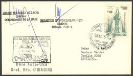 CHILEAN ANTARCTIC TERRITORY: Cover Cancelled On 18/JA/1975 In O'Higgins Antarctic Station, Signed By Its Commander And T - Otros & Sin Clasificación