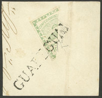 ARGENTINA: GJ.2BID, 10c. Diagonal Bisect Used As 5c. On Large Fragment With Straightline GUALEGUAI Cancel (+600%), Super - Sonstige & Ohne Zuordnung