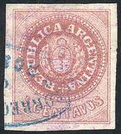 ARGENTINA: GJ.10A, The Rare LILAC ROSE Color, Used In Rosario, Tiny Thin On Back In The Hinge Area, Very Good Front, Ver - Altri & Non Classificati