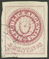 ARGENTINA: GJ.14, 5c. Worn Plate, Used, Excellent! - Otros & Sin Clasificación