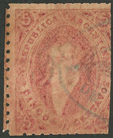 ARGENTINA: GJ.20b+i, 3rd Printing, With Combined Varieties: Very Notable Ribbed Paper And Partial Double Impression (bot - Otros & Sin Clasificación