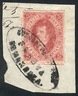 ARGENTINA: GJ.25, 4th Printing, Semi-clear Impression, 'Rivadavia With White Cap' Variety, Tied On Fragment By Complete  - Andere & Zonder Classificatie