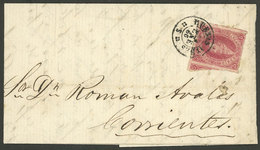 ARGENTINA: GJ.25, 4th Printing, Franking The Second Page Of A Letter Sent From Buenos Aires To Corrientes In JA/1866, In - Otros & Sin Clasificación
