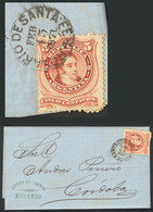 ARGENTINA: GJ.38, Franking An Entire Letter Sent To Córdoba On 15/FE/1871, Rosario Datestamp, Excellent Quality! - Sonstige & Ohne Zuordnung