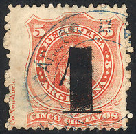 ARGENTINA: GJ.45, With Extremely Rare Blue Cancel Of SAN CARLOS (Santa Fe), Excellent! - Other & Unclassified