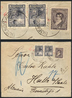 ARGENTINA: GJ.185, 80c. Belgrano + Pair Of 2c. Liberty (total 84c.), Franking A Cover Sent From Buenos Aires To Germany  - Altri & Non Classificati