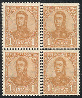 ARGENTINA: GJ.276, Block Of 4, The Right Stamps With DOUBLE PERFORATION, Spectacular! - Sonstige & Ohne Zuordnung