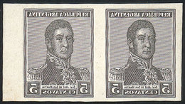 ARGENTINA: GJ.428, 1917 5c. San Martín, PROOF In Negative, Imperforate Pair Printed In Black On Glazed Card, VF Quality! - Other & Unclassified