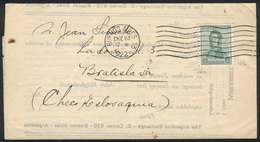 ARGENTINA: GJ.460, 3c. San Martín Without Watermark Franking ALONE A Printed Matter Sent To Czechoslovakia On 23/JA/1922 - Other & Unclassified