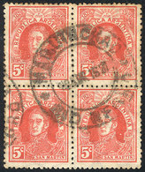 ARGENTINA: GJ.623, Block Of 4 With Complete Cancel Of MAQUINCHAO (Río Negro), VF And Rare! - Altri & Non Classificati