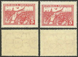 ARGENTINA: GJ.681, 5c. Revolution On Normal Paper (Dutch) And Another Uncatalogued Paper With Very Different Watermark W - Altri & Non Classificati