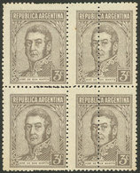 ARGENTINA: GJ.805, Block Of 4 With DOUBLE PERFORATION, Fantastic! - Other & Unclassified