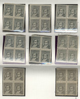 ARGENTINA: GJ.889, 3c. Moreno W/o Watermark, Album Page With 8 Mint Blocks Of 4 With A Wide Range Of Shades, Papers And  - Other & Unclassified
