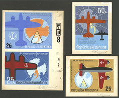 ARGENTINA: GJ.1607, 1973 Argentine Airplanes In The South Pole 10th Anniversary, 4 Unadopted Designs Of Artist Miliavaca - Andere & Zonder Classificatie