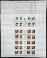 ARGENTINA: GJ.2057/59, 1982 Works Of Art, Cmpl. Set Of 3 Values In Complete Sheets That Include 5 Sets Of Gutters + 5 Se - Sonstige & Ohne Zuordnung