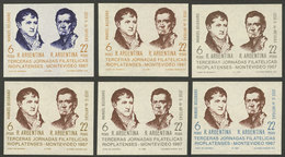 ARGENTINA: GJ.HB 23, Lot Of 6 TRIAL COLOR PROOFS Different From The Issued S.sheet, Excellent Quality! - Andere & Zonder Classificatie