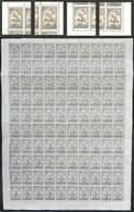 ARGENTINA: INTERESTING VARIETY: GJ.740, Complete Sheet Of 100 Stamps, Mint Without Gum, With The Overprint Applied Compl - Officials