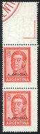 ARGENTINA: GJ.750CA, 8P. San Martín WITH LABEL AT TOP, Uncatalogued, MNH, Very Fine! - Officials