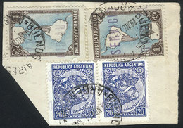 ARGENTINA: GJ.809 X2 + 810 X2, On Fragment With Postmarks Of Buenos Aires For 19/NO/1951, Excellent Quality, Very Rare,  - Service