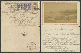 ARGENTINA: GJ.CAP- 5, Extremely Rare 4c. Postal Card Of The Kidd Issue Uprated With 4c. (Sudamericana Issue), Sent From  - Postal Stationery