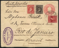 ARGENTINA: 31/OC/1898 Buenos Aires - Brazil, 5c. Liberty Stationery Envelope + Additional Postage (total 44c.) Sent By R - Other & Unclassified