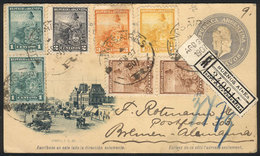 ARGENTINA: Postal Card With Reply Paid (attached) GJ.TAR-24 Sent By REGISTERED MAIL From Buenos Aires To Germany On 2/AU - Sonstige & Ohne Zuordnung