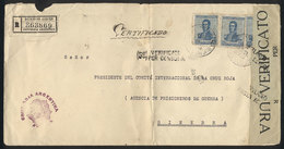 ARGENTINA: Registered Cover Sent By Red Cross Argentina From Buenos Aires To Switzerland On 17/AU/1918 Franked With 36c. - Other & Unclassified