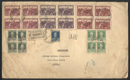 ARGENTINA: Large Registered Cover Used In Buenos Aires On 7/DE/1931 With Attractive Postage Of 90c. Including BLOCKS OF  - Other & Unclassified