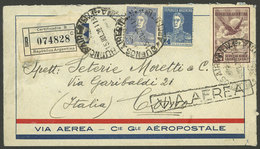 ARGENTINA: 15/JUL/1932 Buenos Aires - Italy, Registered Airmail Cover Franked With 86c., On Back Transit Mark Of Genova  - Autres & Non Classés