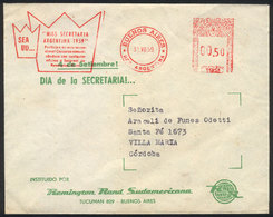 ARGENTINA: Cover Sent From Buenos Aires To Villa María On 31/AU/1959 With Advertising Meter Postage: "MISS SECRETARIA AR - Other & Unclassified