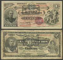 ARGENTINA: 2 BANKNOTES (paper Money) Of The Year 1897, Very Interesting! - Other & Unclassified