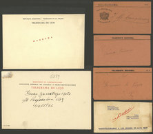 ARGENTINA: 6 Old Envelopes For Telegrams, Including One For Deluxe Telegram Overprinted MUESTRA, VF! - Altri & Non Classificati