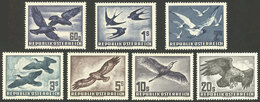 AUSTRIA: Yvert 54/60, 1950/3 Birds, Cmpl. Set Of 7 Values, MNH Perfect, Superb! - Autres & Non Classés