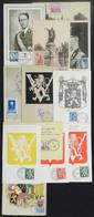 BELGIUM: 12 Maximum Cards Of 1941/59, Varied Topics: Architecture, Royalty, Famous Persons, Coats Of Arms, Etc., Fine To - Autres & Non Classés