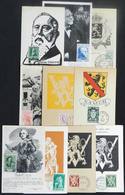 BELGIUM: 10 Maximum Cards Of 1932/57, Varied Topics: Famous Persons, Coats Of Arms, Prisoners Of War, Etc., Fine To VF G - Andere & Zonder Classificatie