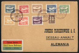 BOLIVIA: 12/AU/1930: Cover With Beautiful Multicolor Postage, Sent From La Paz To Germany, Flown By LAB To Brazil And Fr - Bolivië