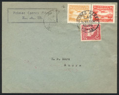 BOLIVIA: 16/AU/1930: Potosí - Sucre First Airmail, With Arrival Backstamp, VF Quality! - Bolivien