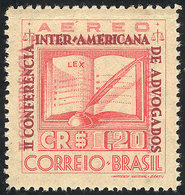 BRAZIL: RHM.A-51C, 1943 Lawyer's Conference, With DOUBLE IMPRESSION Of The Dark Lilac Color Variety ("II CONFERENCIA INT - Autres & Non Classés