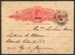 BRAZIL: RHM.CB-95, Lettercard Sent From Santos To Rio On 29/SE/1931, VF, Catalog Value 250Rs. - Sonstige & Ohne Zuordnung