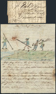 BRAZIL: 19/FE/1829 BAHIA - Lamarkshire: Entire Letter With A Colorful Drawing And An Interesting Text To The Brother Of  - Sonstige & Ohne Zuordnung