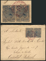 BRAZIL: Cover Franked With 100Rs. Sent To Rio On 5/OC/1896, With Interesting RED Postmark Of CACHOEIRO DE ITAPEMIRIM, VF - Other & Unclassified