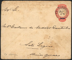 BRAZIL: RHM.EN-54 Stationery Cover Sent From Parahyba To Sete Lagoas On 16/NO/1899, Good Cancels, Rare! - Other & Unclassified