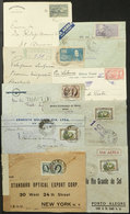 BRAZIL: 9 Covers Or Cards Used Between 1906 And 1941, Postages With Commemorative Stamps Used ALONE, Some Very Rare, RHM - Other & Unclassified