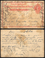 BRAZIL: 100Rs. Postal Card Sent From Petropolis To Rio On 12/DE/1922, With Detastamps Of Rio For 17, 18, 19, 20 And 21/D - Other & Unclassified