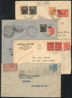 BRAZIL: 4 Airmail Covers Used Between 1928 And 1934, Interesting! - Autres & Non Classés