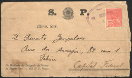 BRAZIL: Official Cover Sent By The Police Delegate Of MONTE AZUL (Sao Paulo) To A Friend In Rio On 24/MAY/1929, Franked  - Sonstige & Ohne Zuordnung