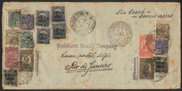 BRAZIL: Airmail Cover Sent From Fortaleza To Rio De Janeiro On 25/MAR/1931 With Spectacular Postage Of 16 Stamps Cancell - Other & Unclassified