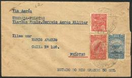 BRAZIL: 2/MAR/1932 Uberaba - Pelotas Flight Via MILITARY AIRMAIL, Fine Quality, Rare! - Autres & Non Classés