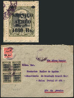 BRAZIL: Airmail Cover Sent To Rio On 28/AP/1932, Franked With 4200Rs. Including A Block Of 4 Of RHM.A-8, One Example Wit - Autres & Non Classés