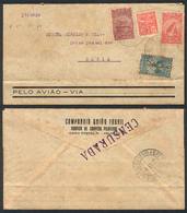 BRAZIL: Airmail Cover Sent From Pelotas To Bahia On 31/AU/1932, With Violet CENSURADA Mark On Reverse, Interesting! - Sonstige & Ohne Zuordnung
